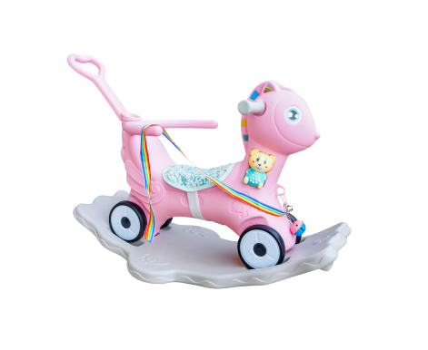 Aga4Kids Plastový houpací koník 2v1 DS3803 Růžový