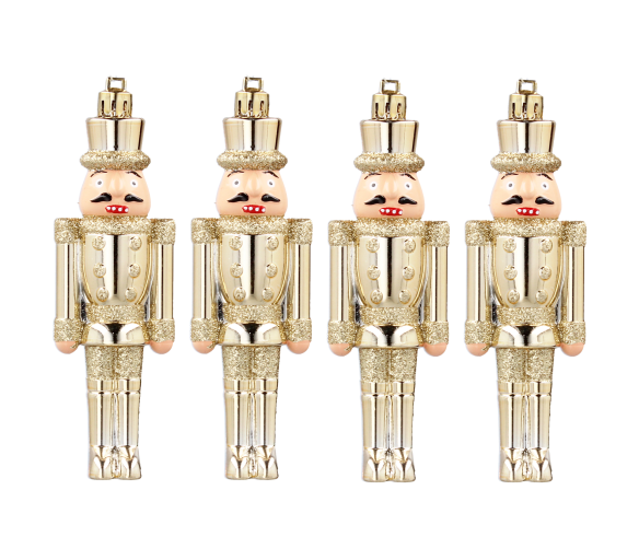 Aga Sada vánočních ozdob 4 ks Louskáček Zlatý