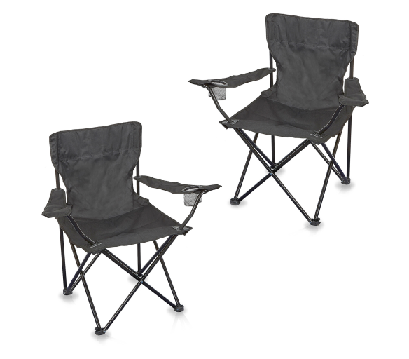 Linder Exclusiv 2x Rybářské křeslo ANGLER PO2481 Tmavě šedé