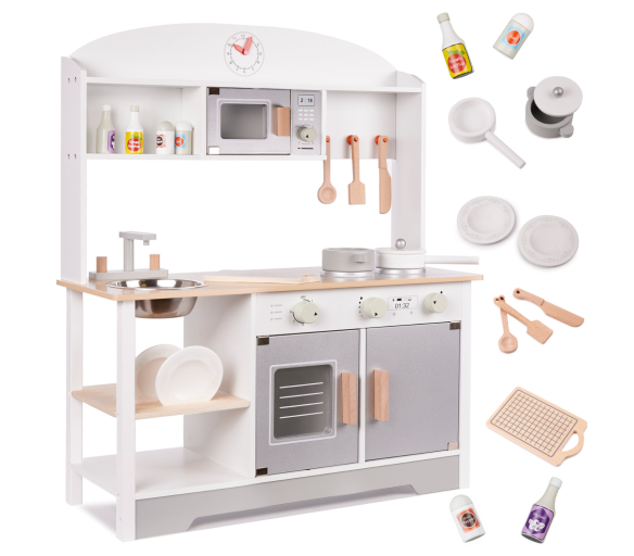 Aga Dětská dřevěná kuchyňka MDF MODERN CLASSIC s příslušenstvím