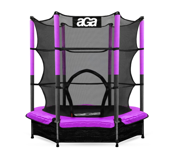Aga Dětská trampolína 140 cm Fialová + ochranná síť