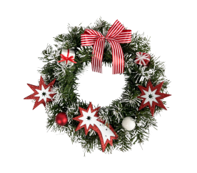 Aga Vánoční věnec 30 cm Červeno-bílý