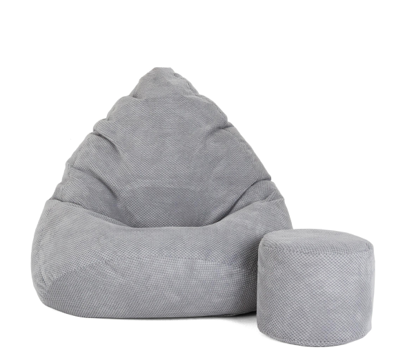 Aga Sedací vak Dot XXXL + podnožník Šedý