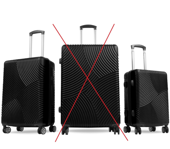 Aga Travel Sada cestovních kufrů, vel. M + S Černá 6CZ030 - II. JAKOST