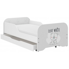Wooden Toys Dětská postel Love White 160x80 cm