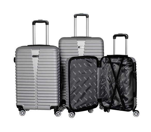 Linder Exclusiv Sada cestovních kufrů MC3078 Stříbrná