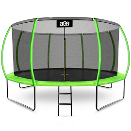 Aga SPORT EXCLUSIVE Trampolína 430 cm Světle zelená + ochranná síť + žebřík