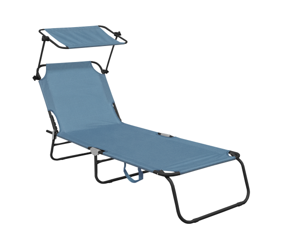 Aga Zahradní polohovací lehátko se stříškou Světle modré 2DAZ478 - II. JAKOST