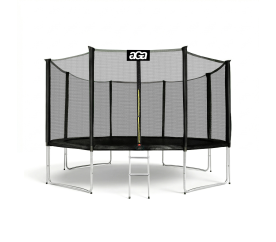 Aga SPORT PRO Trampolína 366 cm Černá + ochranná síť + žebřík