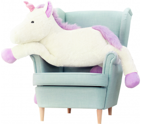 Aga4Kids Plyšový jednorožec 150 cm Bílý