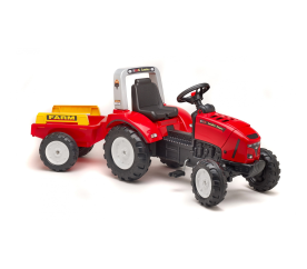 Falk Šlapací traktor FARM LANDER Z240X Red 2020A s vlečkou