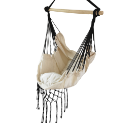 Aga Závěsné houpací křeslo Béžové/Černé