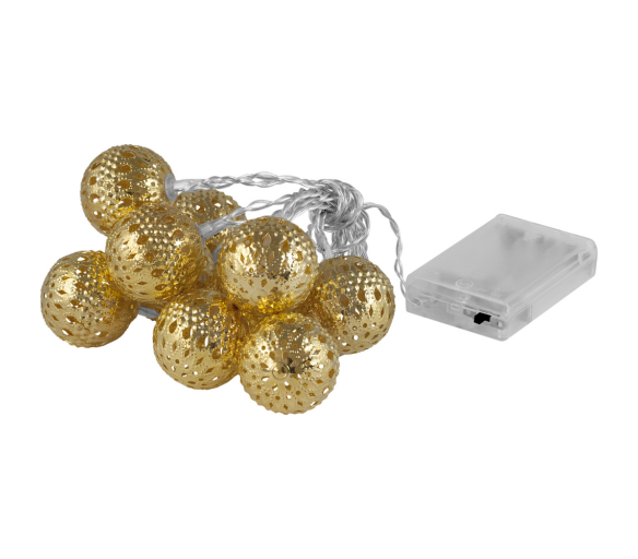 Linder Exclusiv Vánoční LED osvětlení 10 zlatých koulí Teplá bílá