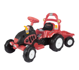 Aga4Kids Elektrický traktor s vlečkou Červený - DZ245 - II. JAKOST