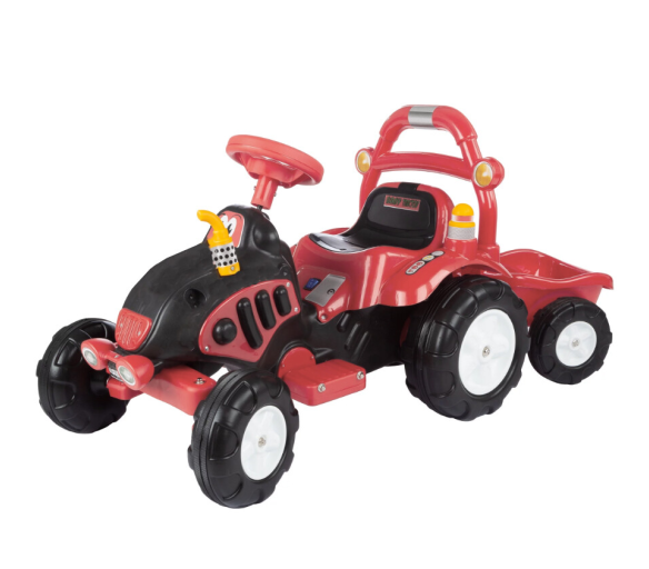 Aga4Kids Elektrický traktor s vlečkou Červený - DZ245 - II. JAKOST