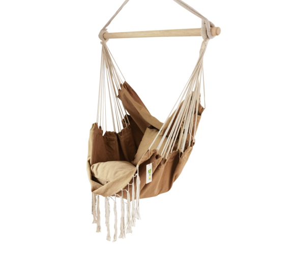 Aga Závěsné houpací křeslo Světle hnědé