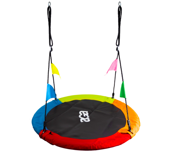 Aga Závěsný houpací kruh 120 cm Čtyřbarevný s vlajkami