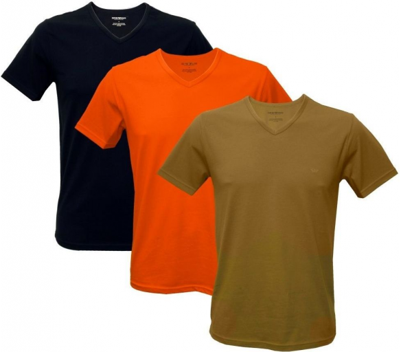 Emporio Armani Tričko 3-PACK Orange, Navy, Khaki