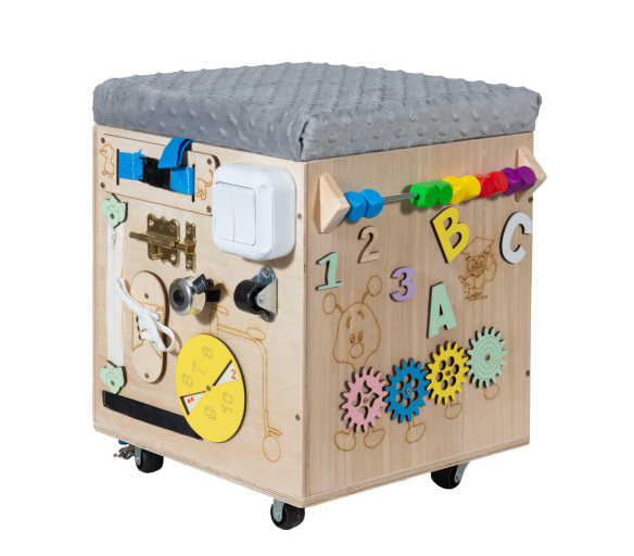 Aga4Kids Úložný edukační box/taburet na hračky 3v1 6DZ156 - II. JAKOST