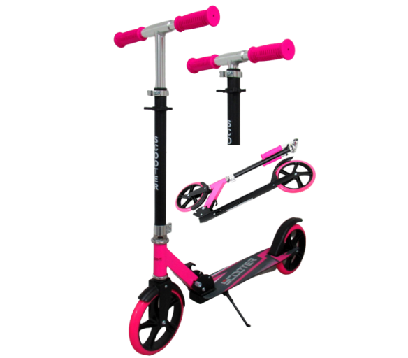 R-Sport Velká skládací koloběžka H5 do 100 kg Růžová