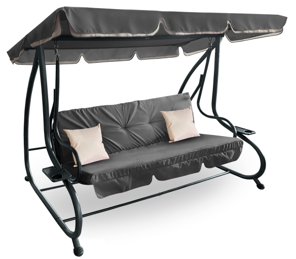 Aga Zahradní houpačka 2v1 GRANDLUX XXL Tmavě šedá