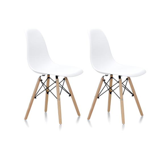 Aga 2x Jídelní židle Bílá