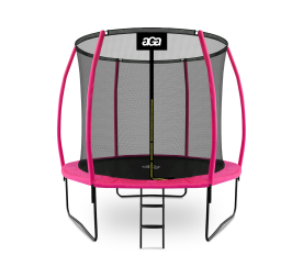 Aga SPORT EXCLUSIVE Trampolína 250 cm Růžová + ochranná síť + žebřík - II. JAKOST