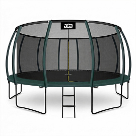 Aga SPORT EXCLUSIVE Trampolína 500 cm Tmavě zelená + ochranná síť + žebřík