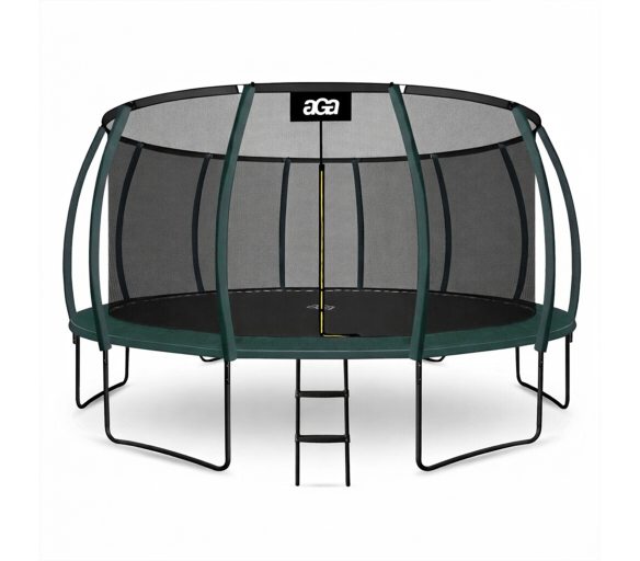 Aga SPORT EXCLUSIVE Trampolína 500 cm Tmavě zelená + ochranná síť + žebřík