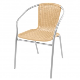 Linder Exclusiv Zahradní židle RATAN Stříbrná/Béžová