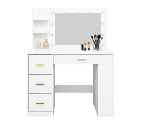 Aga Toaletní stolek se zrcadlem a osvětlením Matný bílý