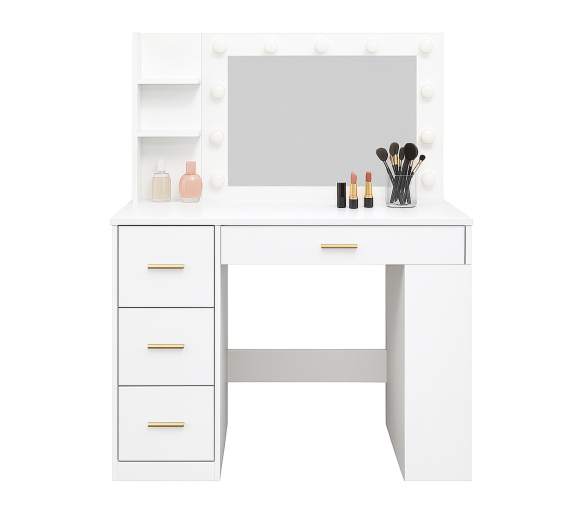 Aga Toaletní stolek se zrcadlem a osvětlením Matný bílý