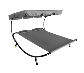 Aga Zahradní lehátko pro dvě osoby se stříškou Šedé 2DAZ632 - II. JAKOST