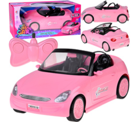 Dálkově ovládané auto Růžový kabriolet Velké auto se světly RC0713 univerzální