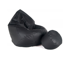 Aga Sedací vak XXXL + podnožník Černý