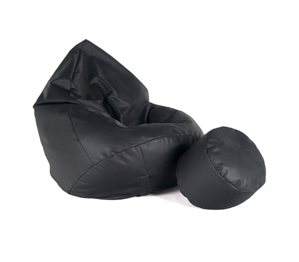 Aga Sedací vak XXXL + podnožník Černý