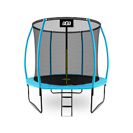 Aga SPORT EXCLUSIVE Trampolína 250 cm Světle modrá + ochranná síť + žebřík