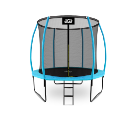 Aga SPORT EXCLUSIVE Trampolína 250 cm Světle modrá + ochranná síť + žebřík