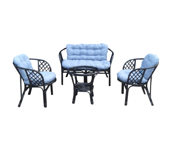 LEX Ratanová sestava BAHAMA Black Light Blue