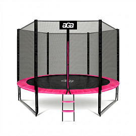 Aga SPORT PRO Trampolína 305 cm Růžová + ochranná síť + žebřík