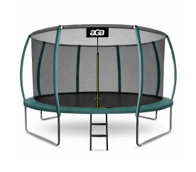 Aga SPORT EXCLUSIVE Trampolína 366 cm Tmavě zelená + ochranná síť + žebřík