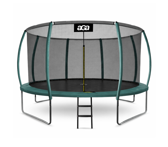 Aga SPORT EXCLUSIVE Trampolína 366 cm Tmavě zelená + ochranná síť + žebřík