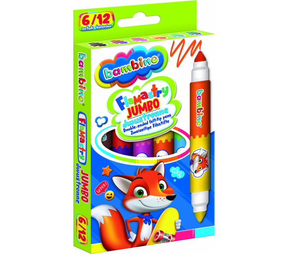 Bambino  Oboustranné fixy Jumbo 6 ks/12 barev
