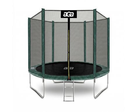Aga SPORT TOP Trampolína 250 cm Tmavě zelená + ochranná síť + žebřík