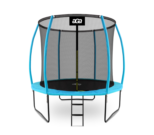 Aga SPORT EXCLUSIVE Trampolína 250 cm Světle modrá + ochranná síť + žebřík