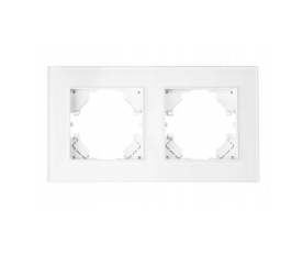 Dvojitý skleněný rámeček pro zásuvku - bílý