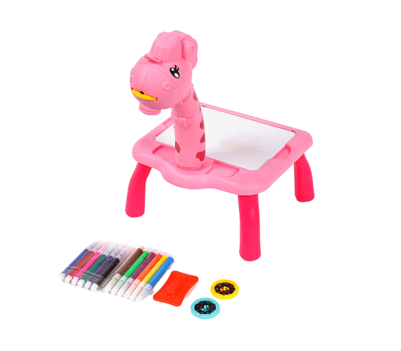 Aga4Kids Dětský kreslící projektor s fixy a předlohami Růžový