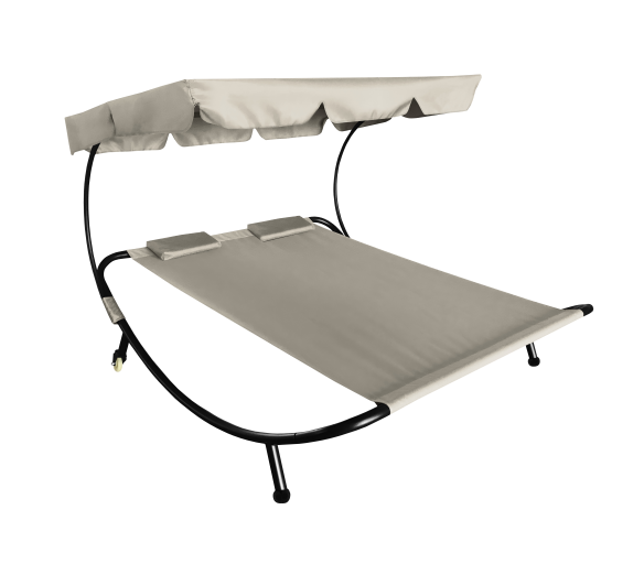 Aga Zahradní lehátko pro dvě osoby se stříškou Béžové