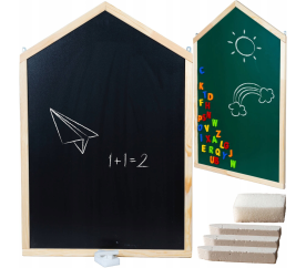 Aga4Kids Dětská oboustranná tabule 90x60 cm Domeček