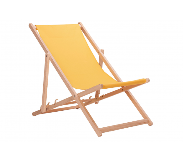 Aga Dřevěné skládací lehátko Žluté